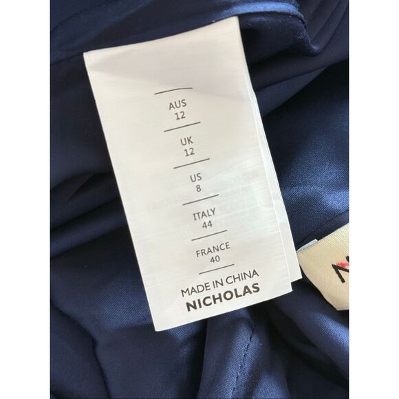 Nicholas the Label Womens Eartha Off The Shoulder Satin Gown Midnight Size 8 - Picture 12 of 12